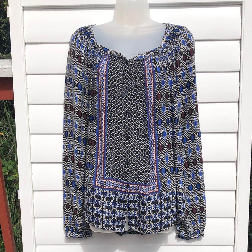Lucky Brand Geometric Long Sleeve Top